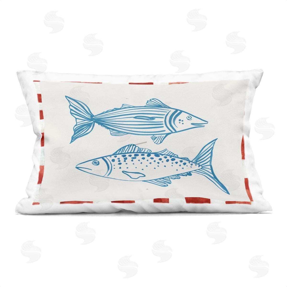 Hannah Dawson Ocean Fish Sketch Indoor Printed Pillow Art