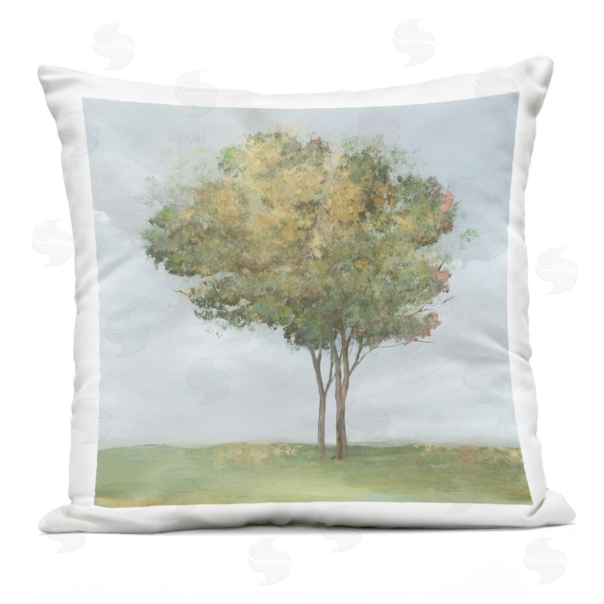 Ian C. Looming Spring Tree Bloom Plush Polyester Art Print Pillow