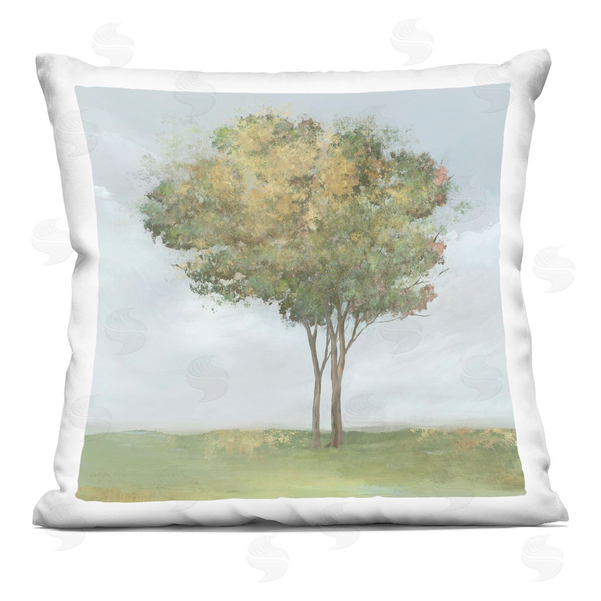 Ian C. Looming Spring Tree Bloom Plush Polyester Art Print Pillow
