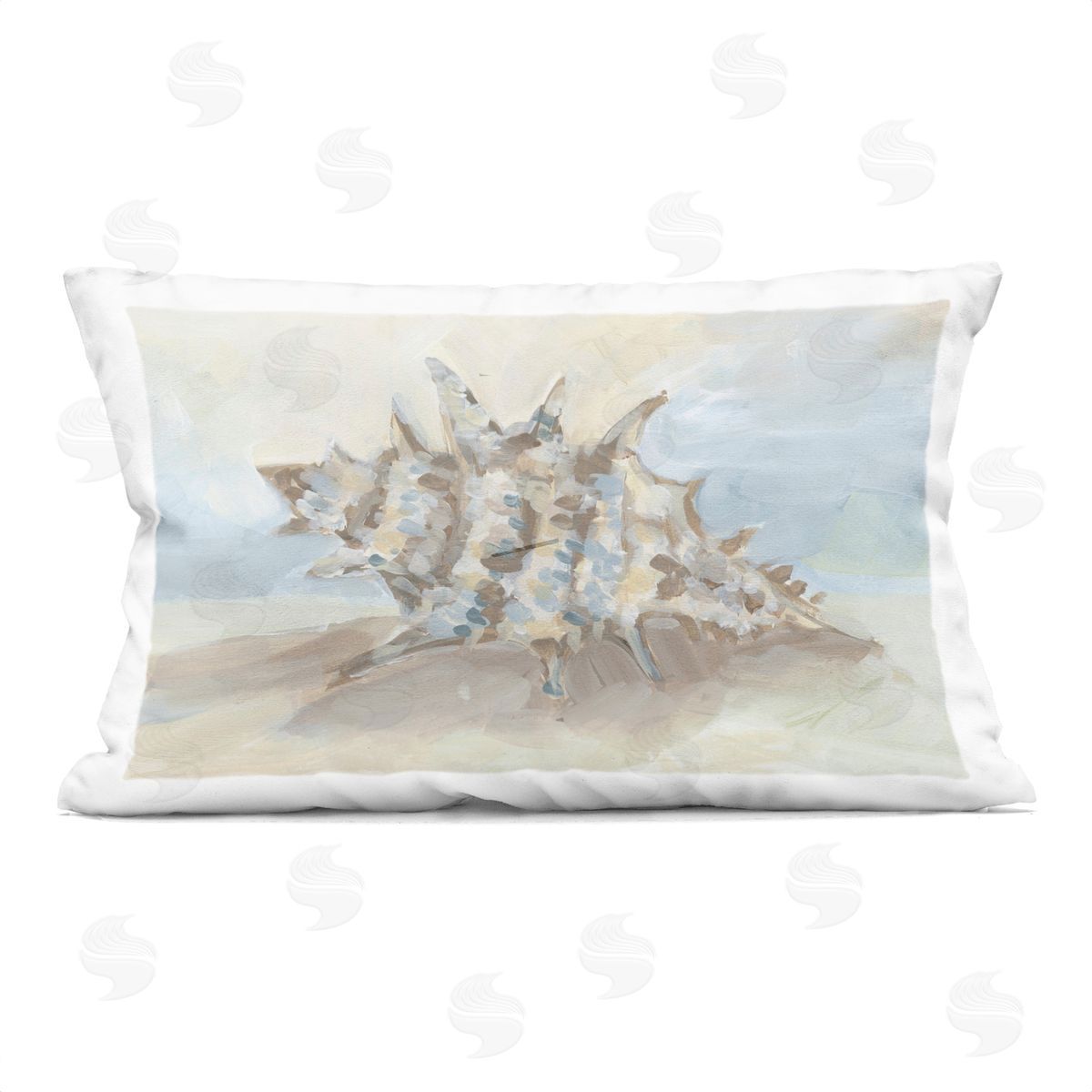 JJ Design House LLC Soft Blended Spiky Seashell Plush Polyester Art Print Pillow