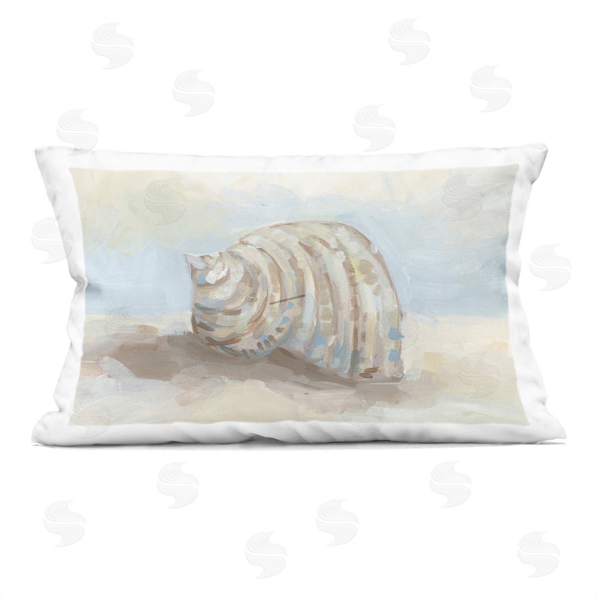 JJ Design House LLC Curved Blended Seashell Plush Polyester Art Print Pillow