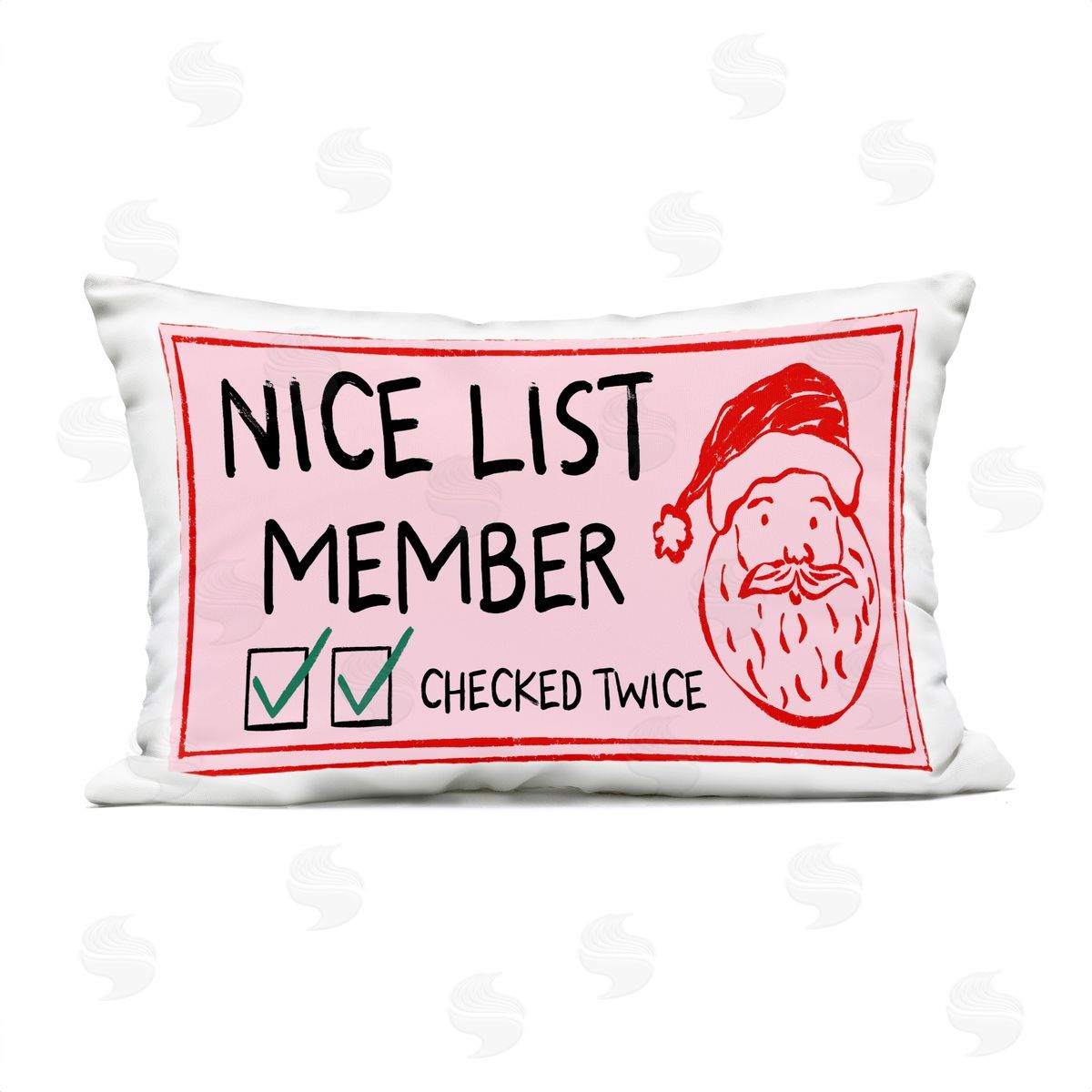 JJ Design House LLC Nice List Santa Ticket Plush Polyester Art Print Pillow