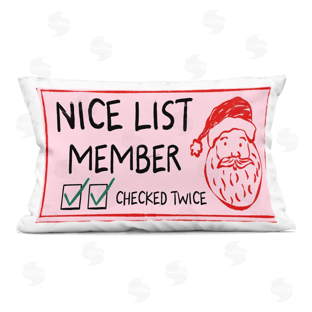 JJ Design House LLC Nice List Santa Ticket Plush Polyester Art Print Pillow