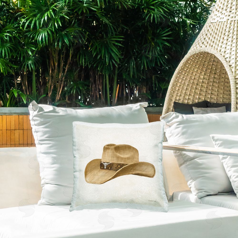 Danhui Nai Cowboy Rider of Range Outdoor Square Pillow on Patio