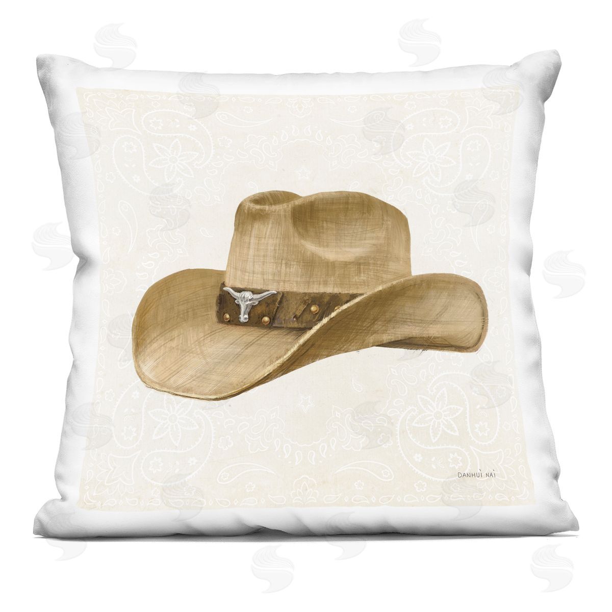 Danhui Nai Cowboy Rider of Range Indoor Printed Pillow Art