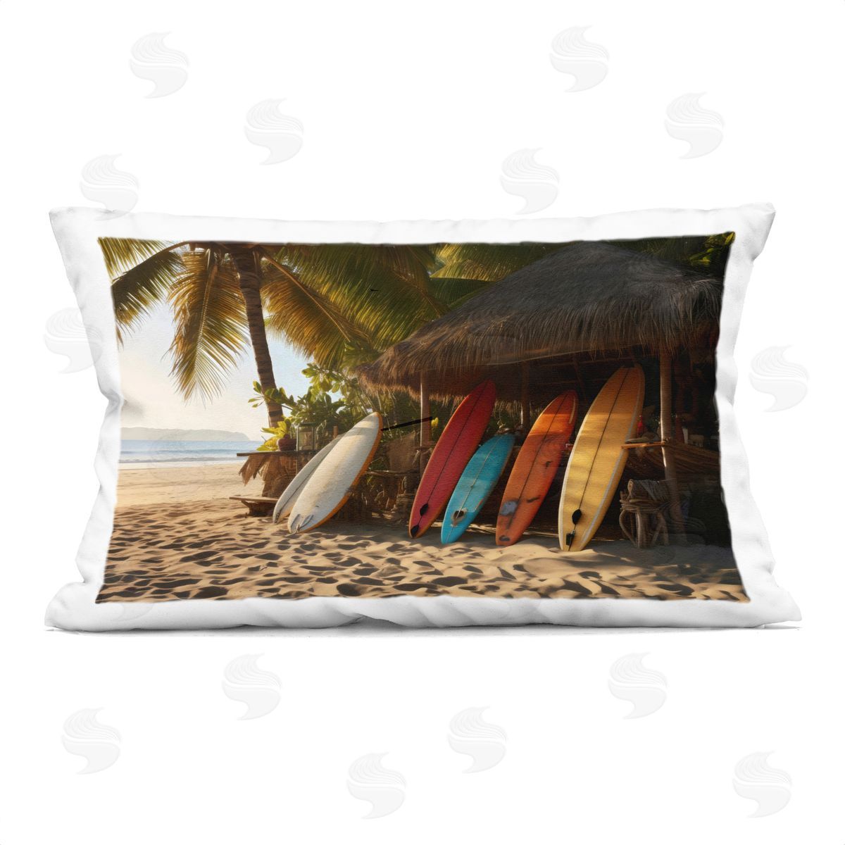 LSR Design Studio Surfboards At Beach Hut Indoor Printed Pillow