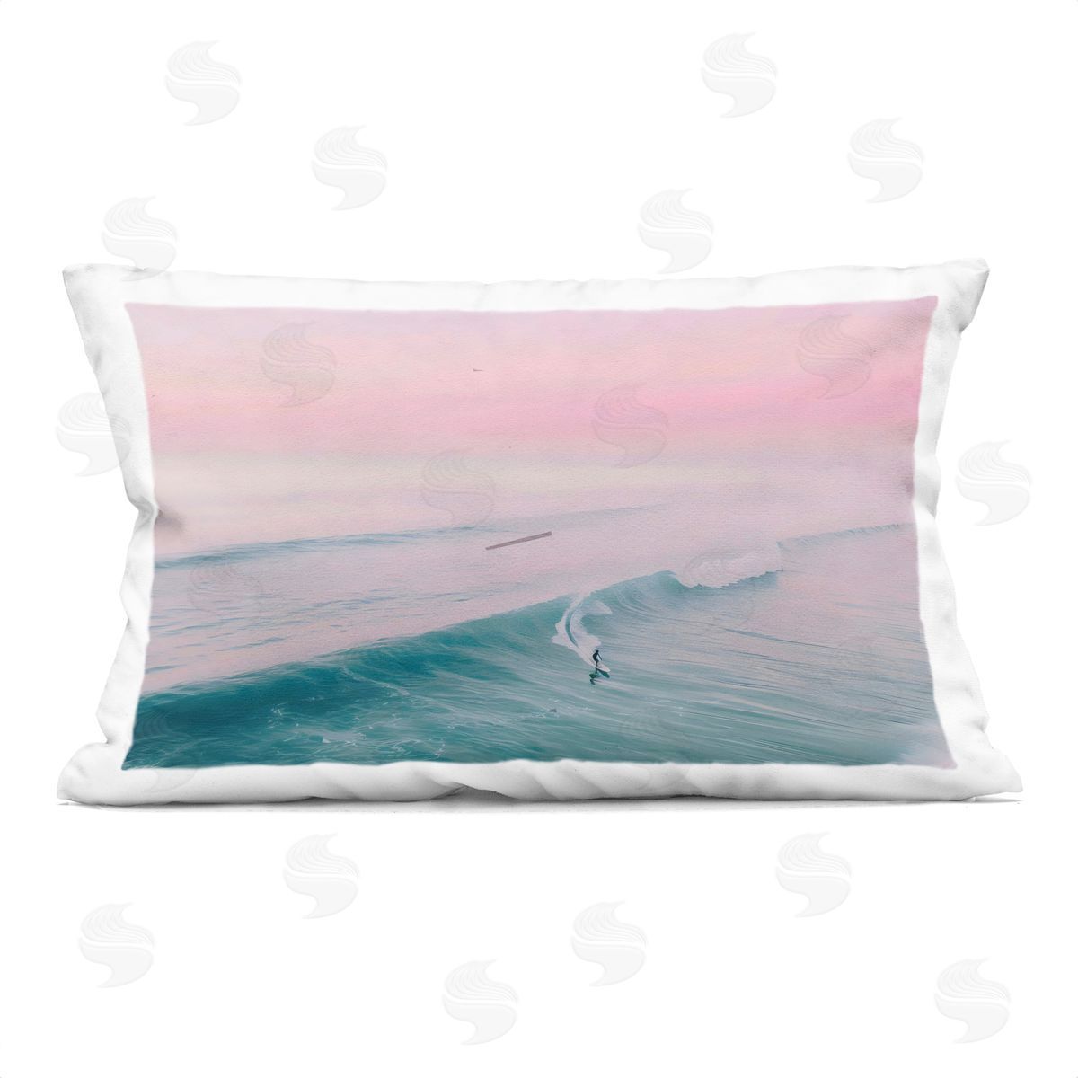 LSR Design Studio Pink Surf Pastel Sunset Indoor Printed Pillow Art
