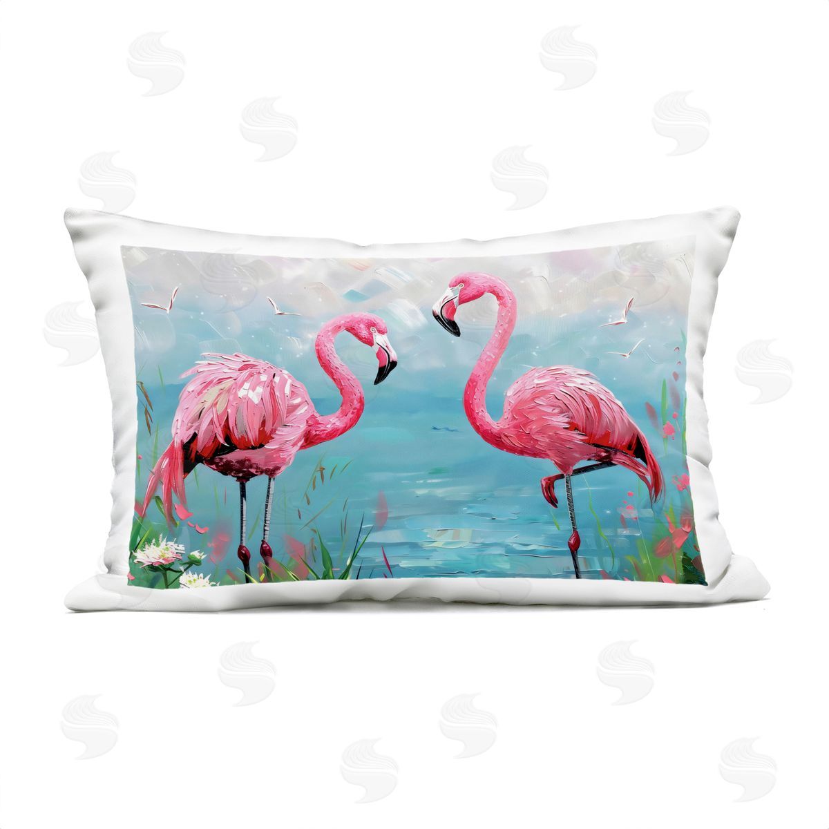 LSR Design Studio Flamingo Lagoon Duo Outdoor Printed Pillow
