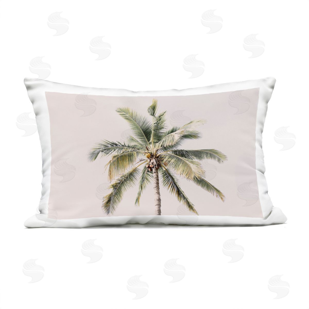 Sisi and Seb Palm Tree Underside on Pink Outdoor Printed Pillow