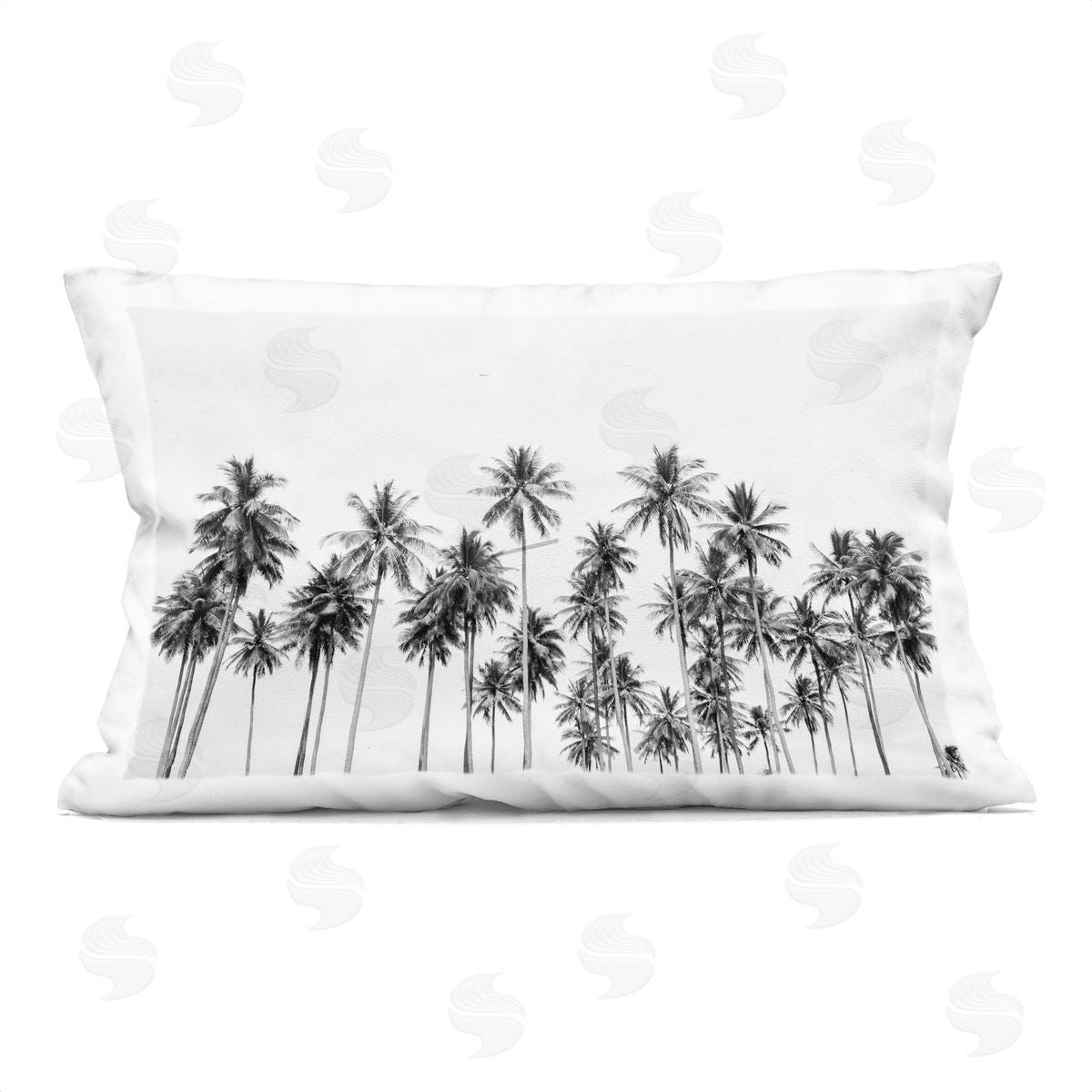 Sisi and Seb Palm Trees Paradise in Monochrome Indoor Printed Pillow Art