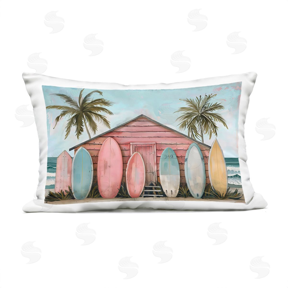 LSR Design Studio Pastel Boards Against Cabin Outdoor Printed Pillow