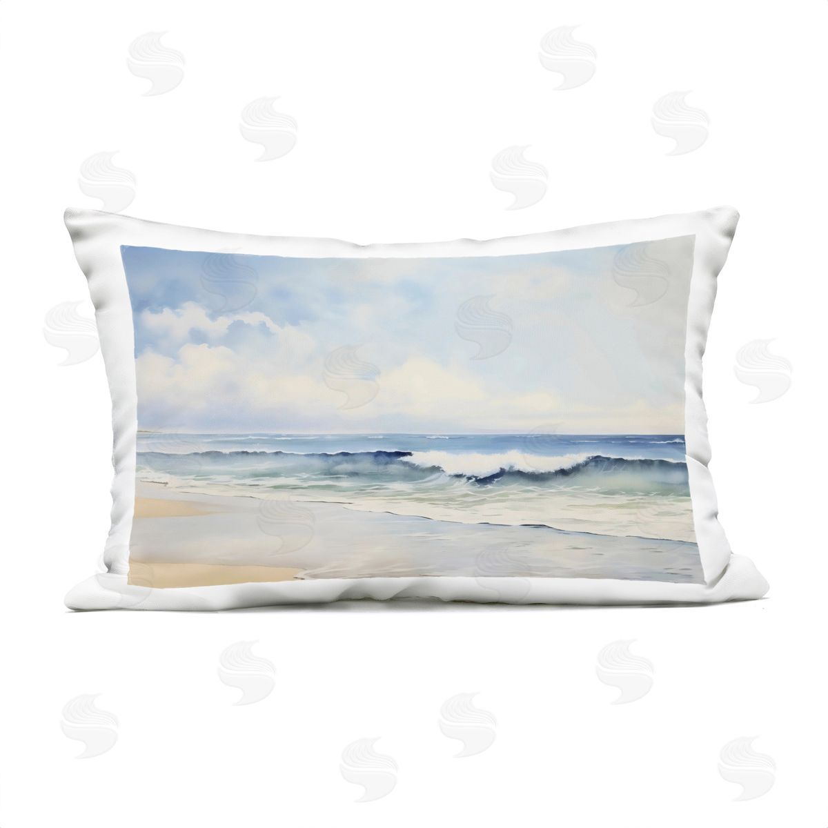 Creative Studio Watercolor Beach Serenity Outdoor Printed Pillow