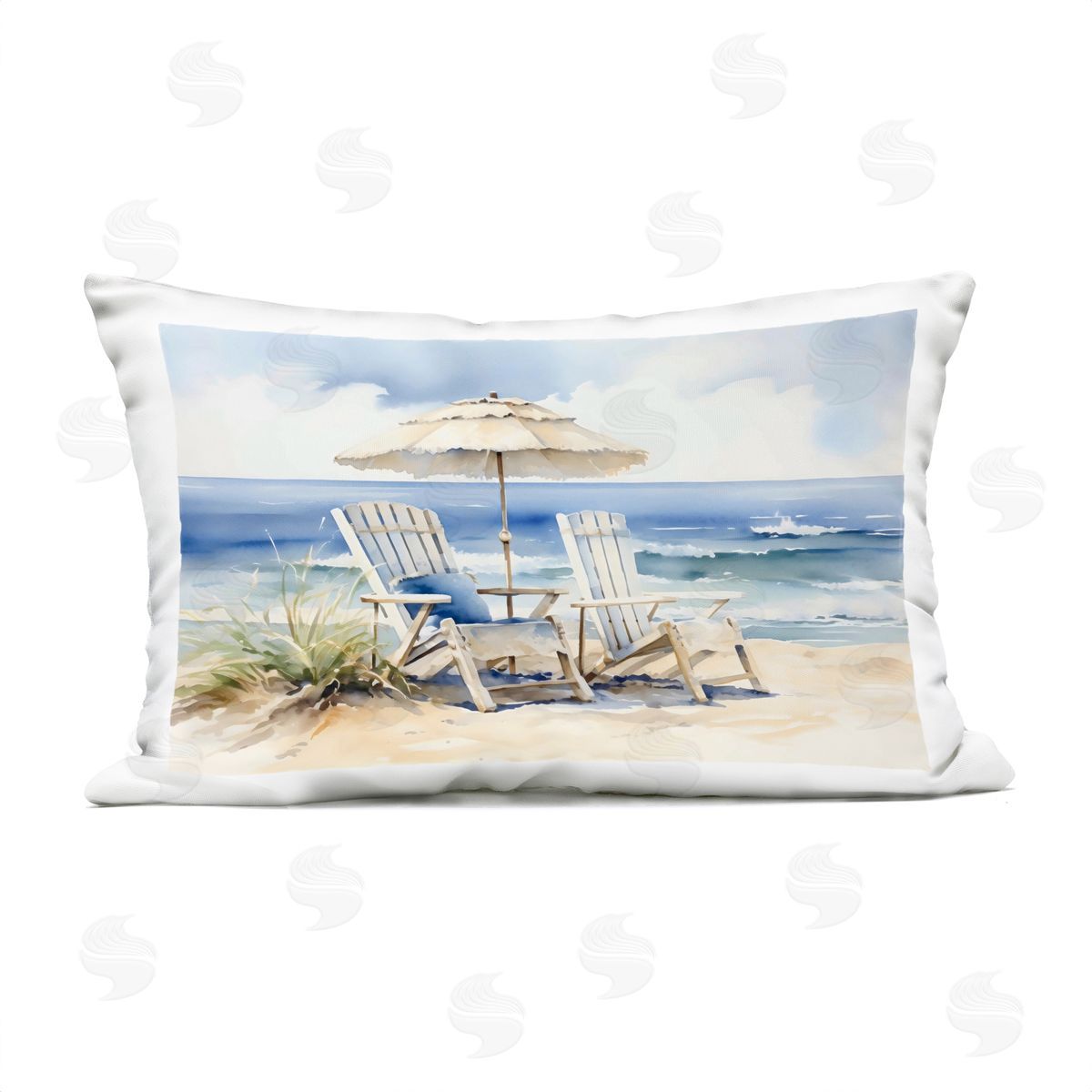 LSR Design Studio Neutral Adirondack Chairs Outdoor Printed Pillow