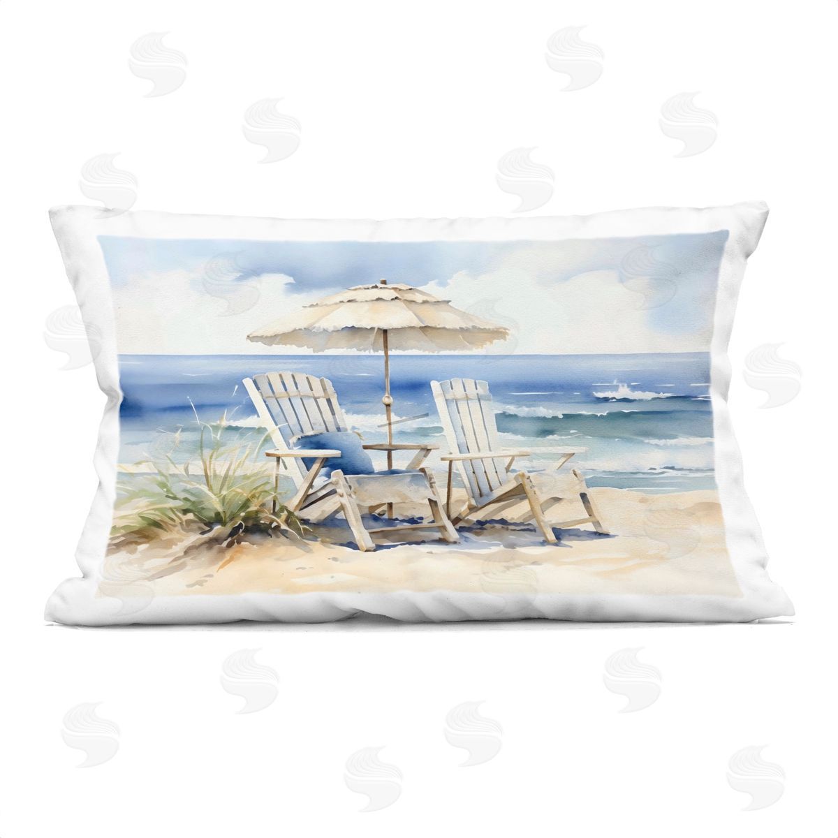 LSR Design Studio Neutral Adirondack Chairs Indoor Printed Pillow Art