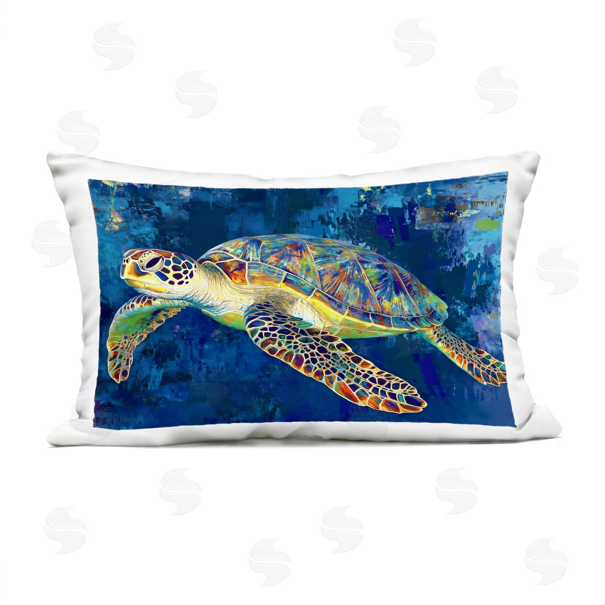 LSR Design Studio Sea Turtle in Prismatic Colors Outdoor Printed Pillow