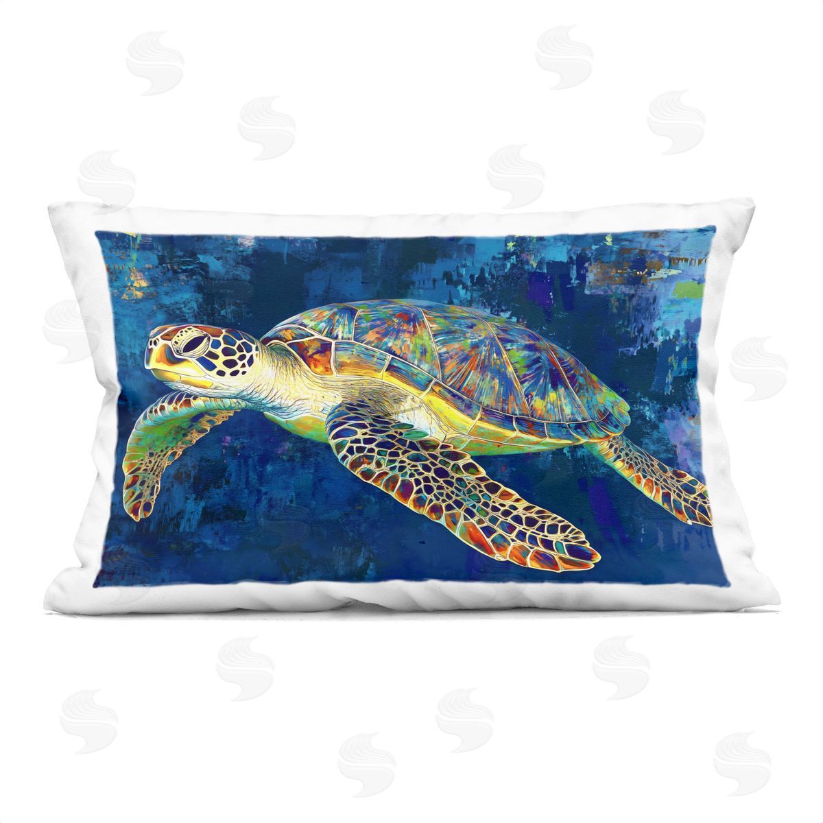 LSR Design Studio Sea Turtle in Prismatic Colors Indoor Printed Pillow