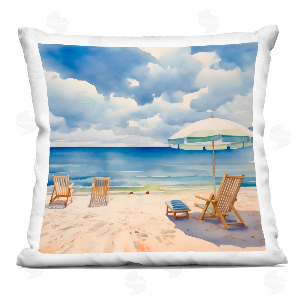 LSR Design Studio Place To Relax Beach View Indoor Printed Pillow Art