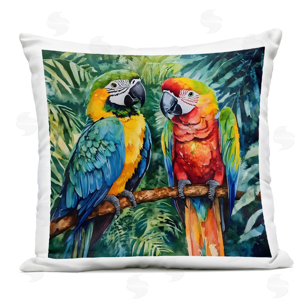 LSR Design Studio Parrot Conversation Perch Outdoor Printed Pillow