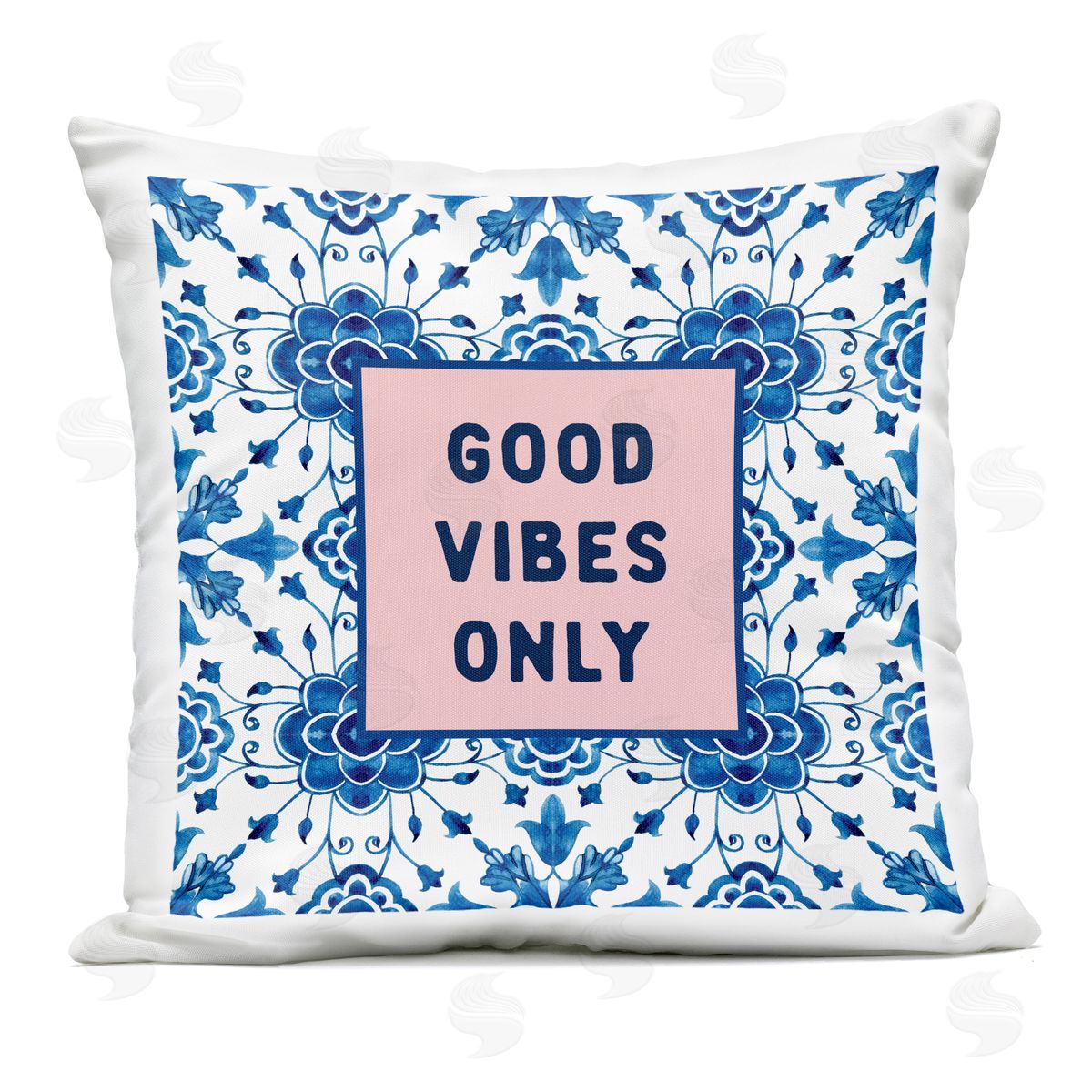 Lettered and Lined Good Vibes Only Boho Outdoor Printed Pillow