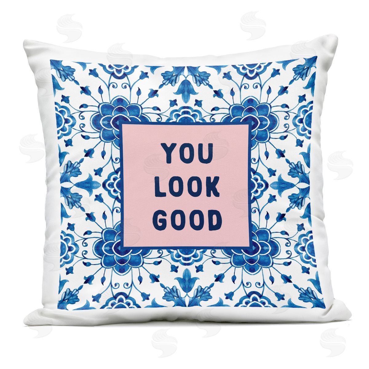 Lettered and Lined You Look Good Boho Pattern Outdoor Printed Pillow