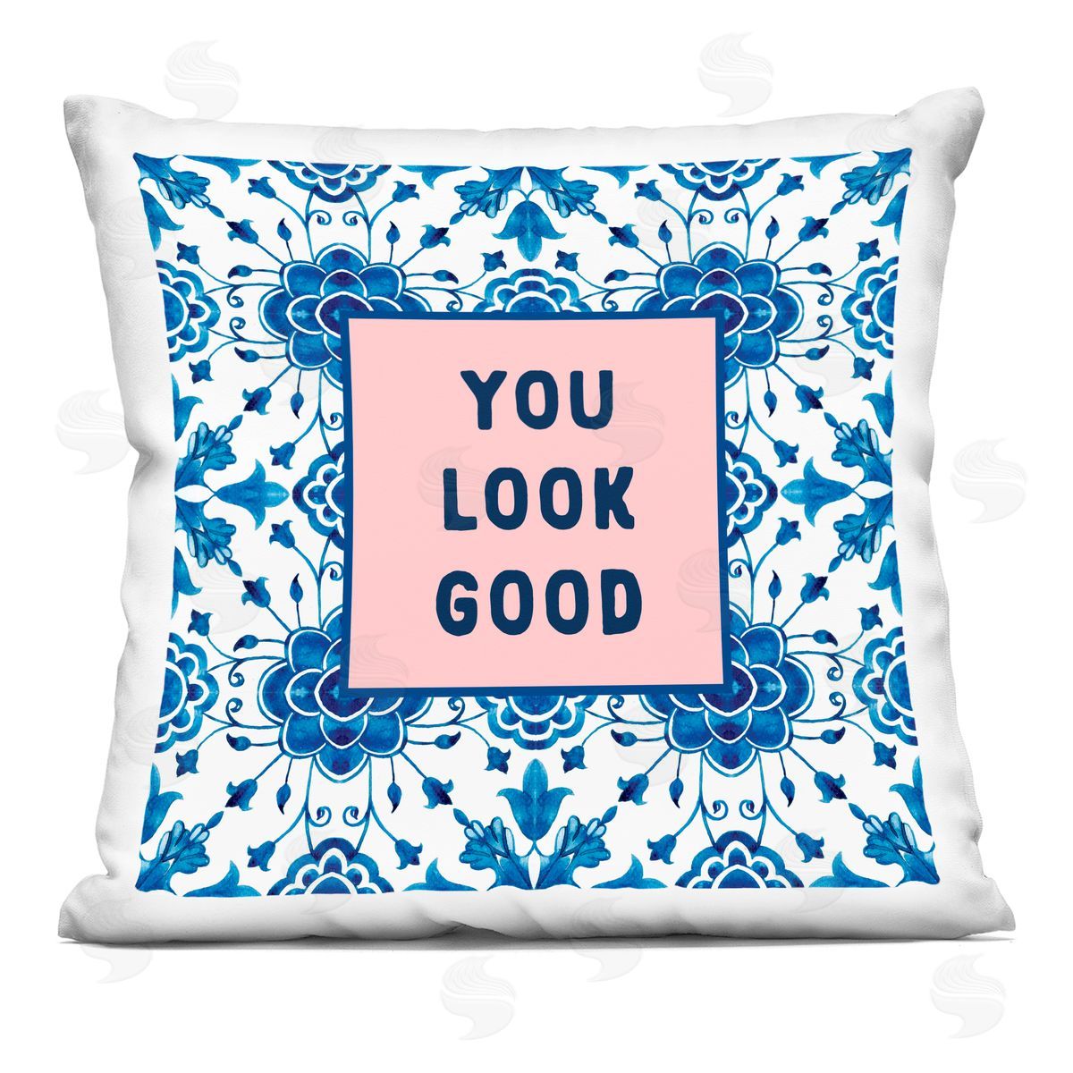 Lettered and Lined You Look Good Boho Pattern Indoor Printed Pillow