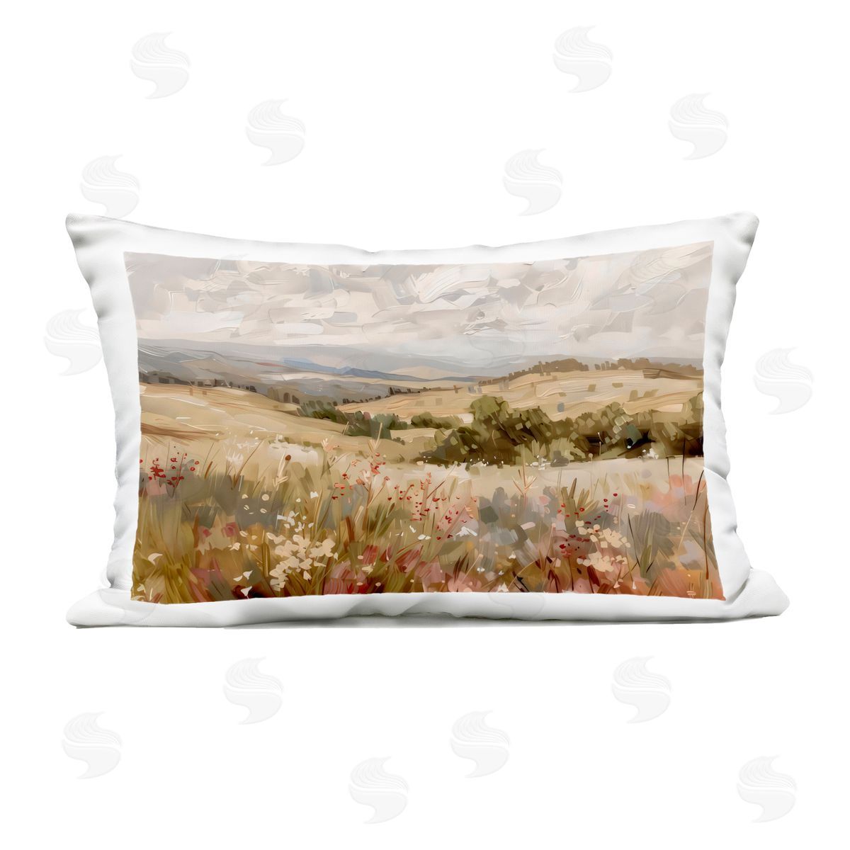 LSR Design Studio Golden Hour Hill Landscape Outdoor Printed Throw Pillow