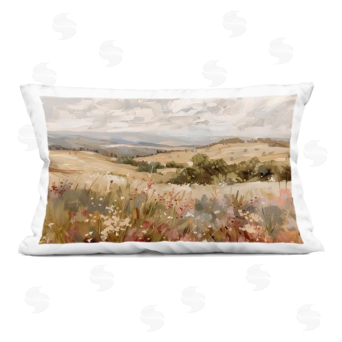 LSR Design Studio Golden Hour Hill Landscape Indoor Printed Throw Pillow