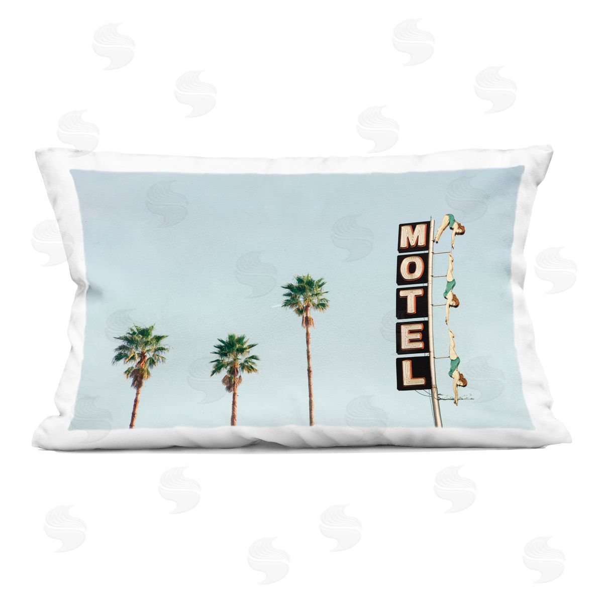 Sisi and Seb Diving Ladies Motel Sign Indoor Printed Throw Pillow