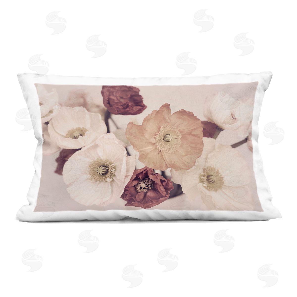 Sisi and Seb Open Blooms Maroon Florals Indoor Printed Throw Pillow