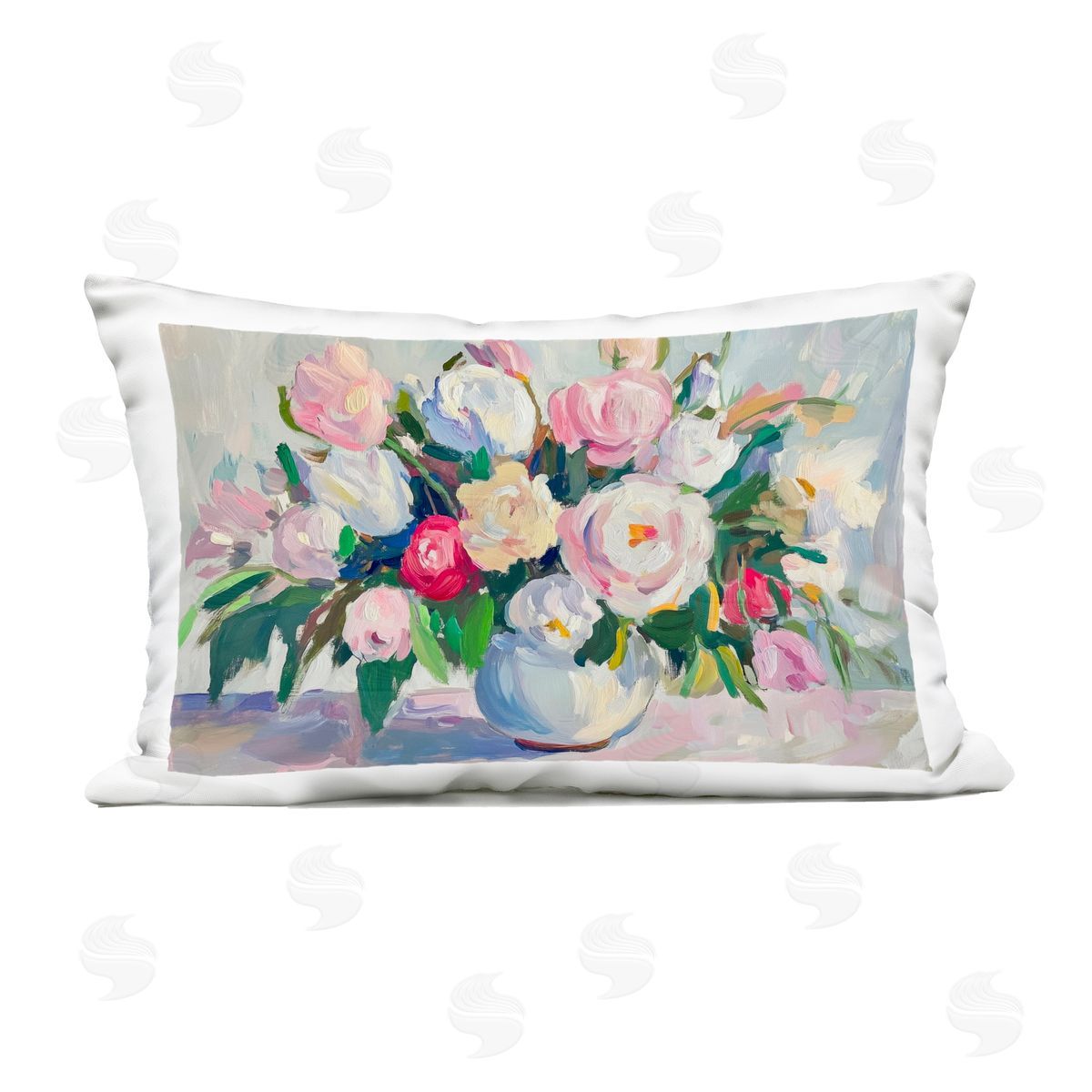 Petal Prints Design Abstract Colorful Bouquet Pastel Outdoor Printed Throw Pillow