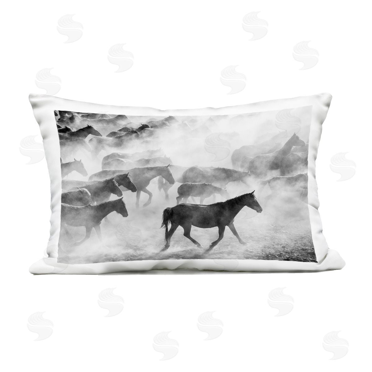 Sisi and Seb Dusty Road Horse Photograph Outdoor Printed Throw Pillow