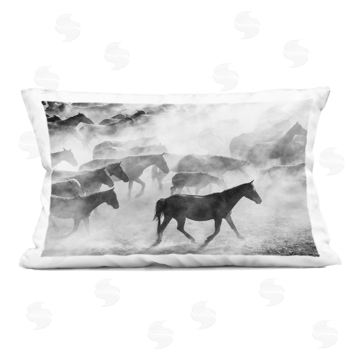 Sisi and Seb Dusty Road Horse Photograph Indoor Printed Throw Pillow