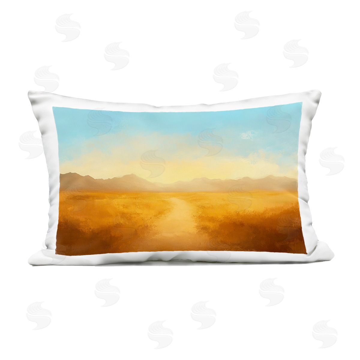 Gina Kelly Gold Desert Valley Landscape Outdoor Printed Throw Pillow