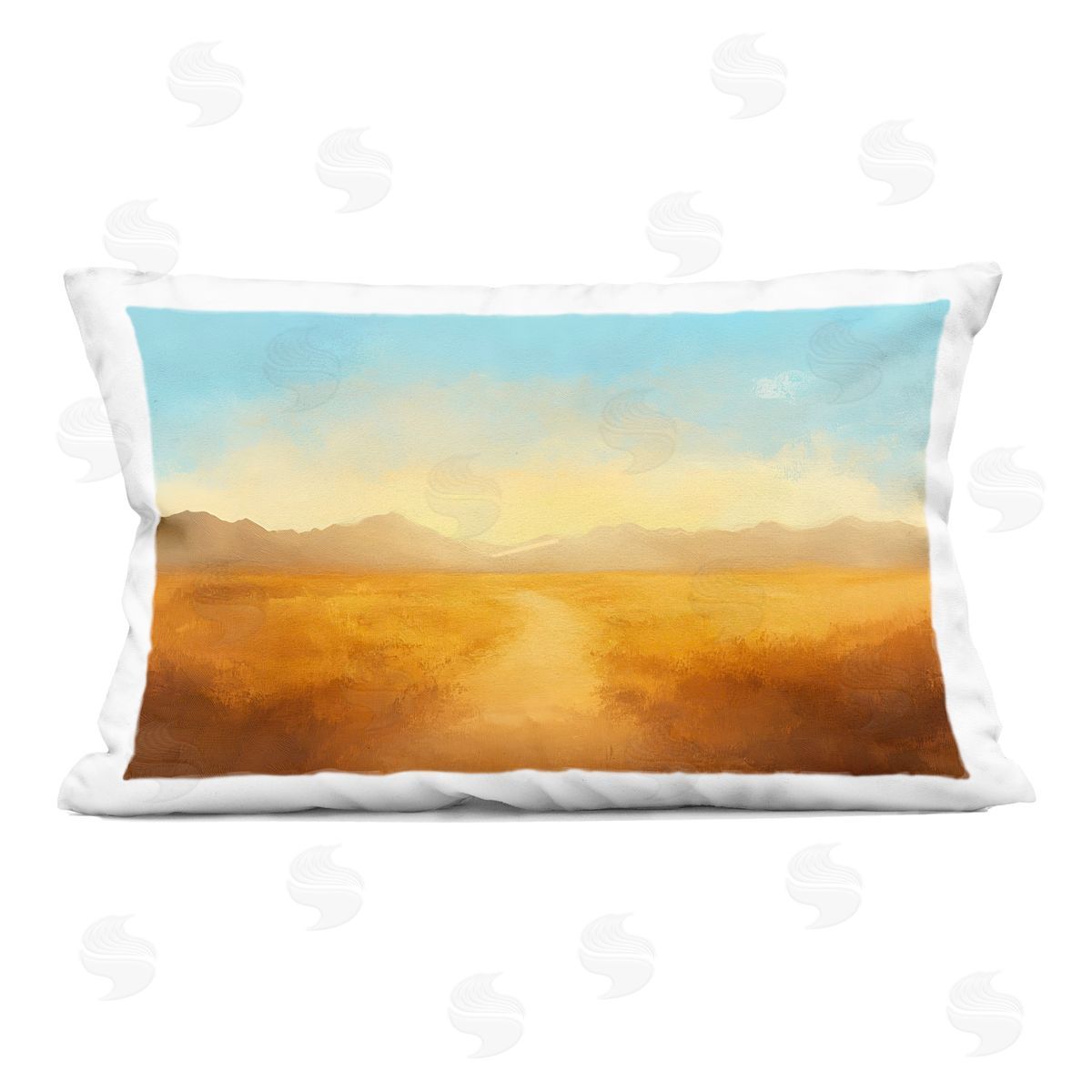 Gina Kelly Gold Desert Valley Landscape Indoor Printed Throw Pillow