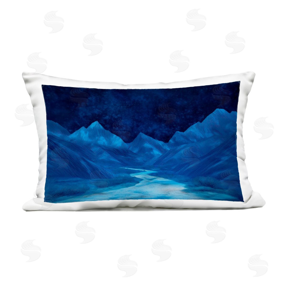 Gina Kelly Blue Mountains Night Sky Outdoor Printed Throw Pillow