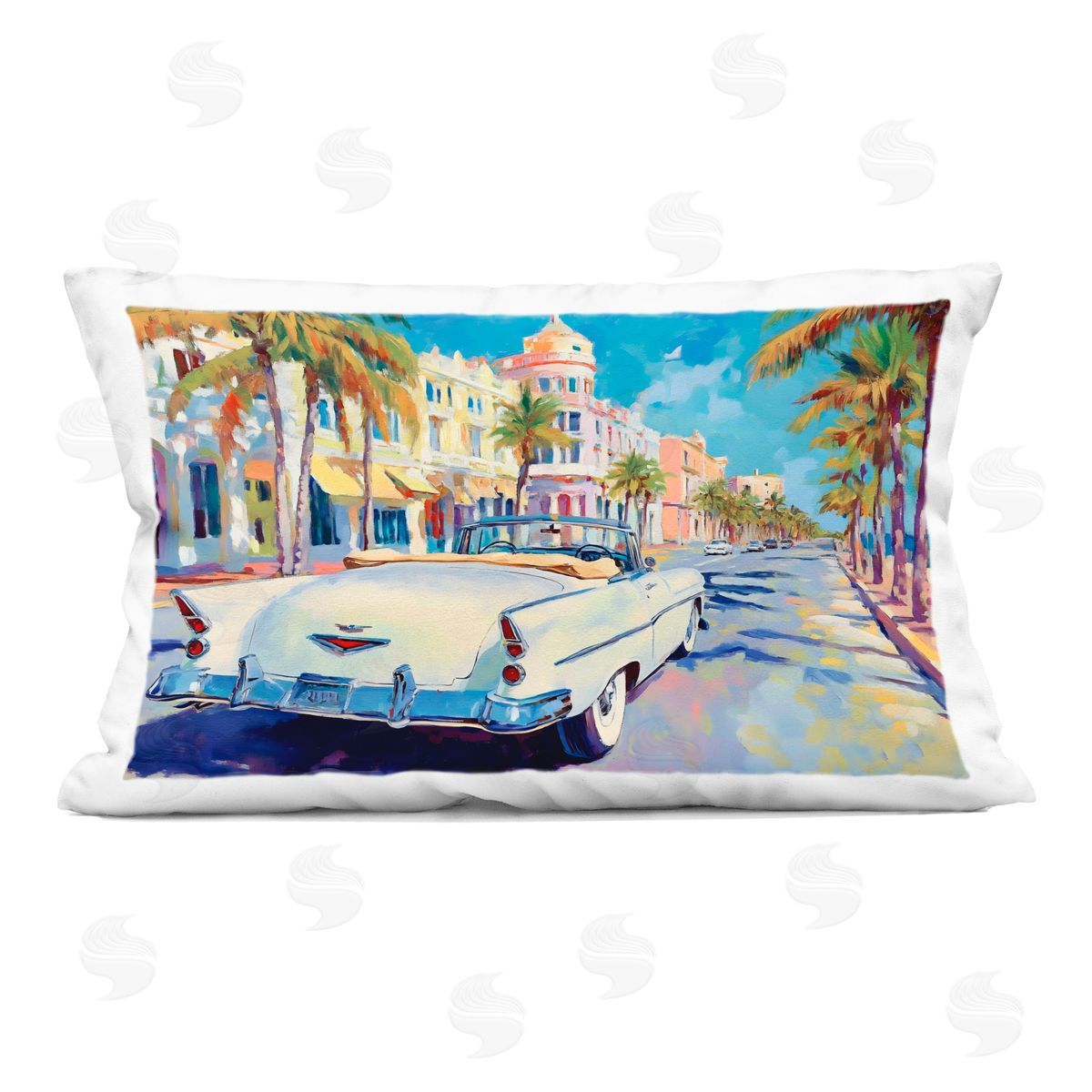 Franklyn Gregory Vintage Convertible Boulevard Indoor Printed Throw Pillow