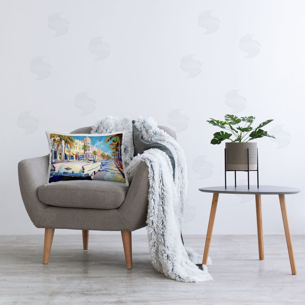 Franklyn Gregory Vintage Convertible Boulevard Printed Indoor Throw Pillow in Room