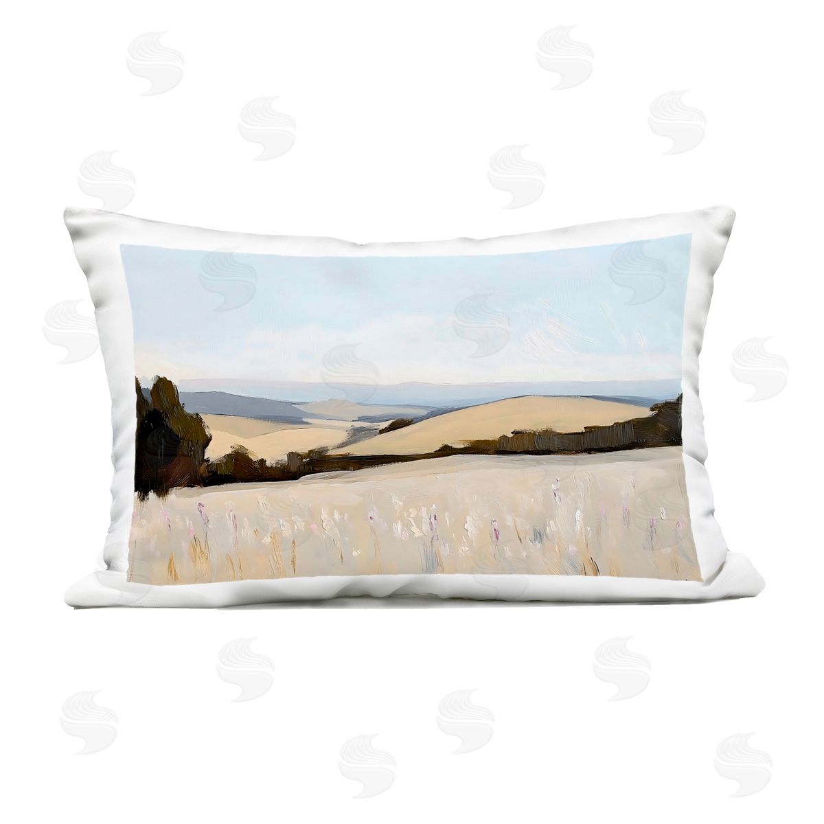 Franklyn Gregory Rolling White Fields Outdoor Printed Throw Pillow