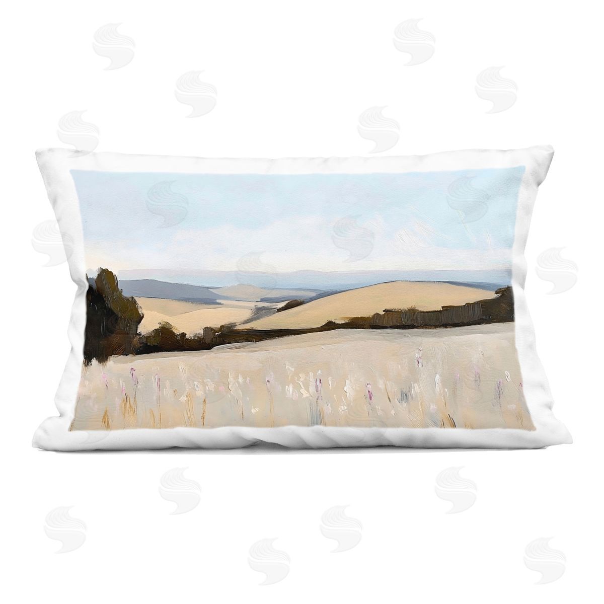 Franklyn Gregory Rolling White Fields Indoor Printed Throw Pillow