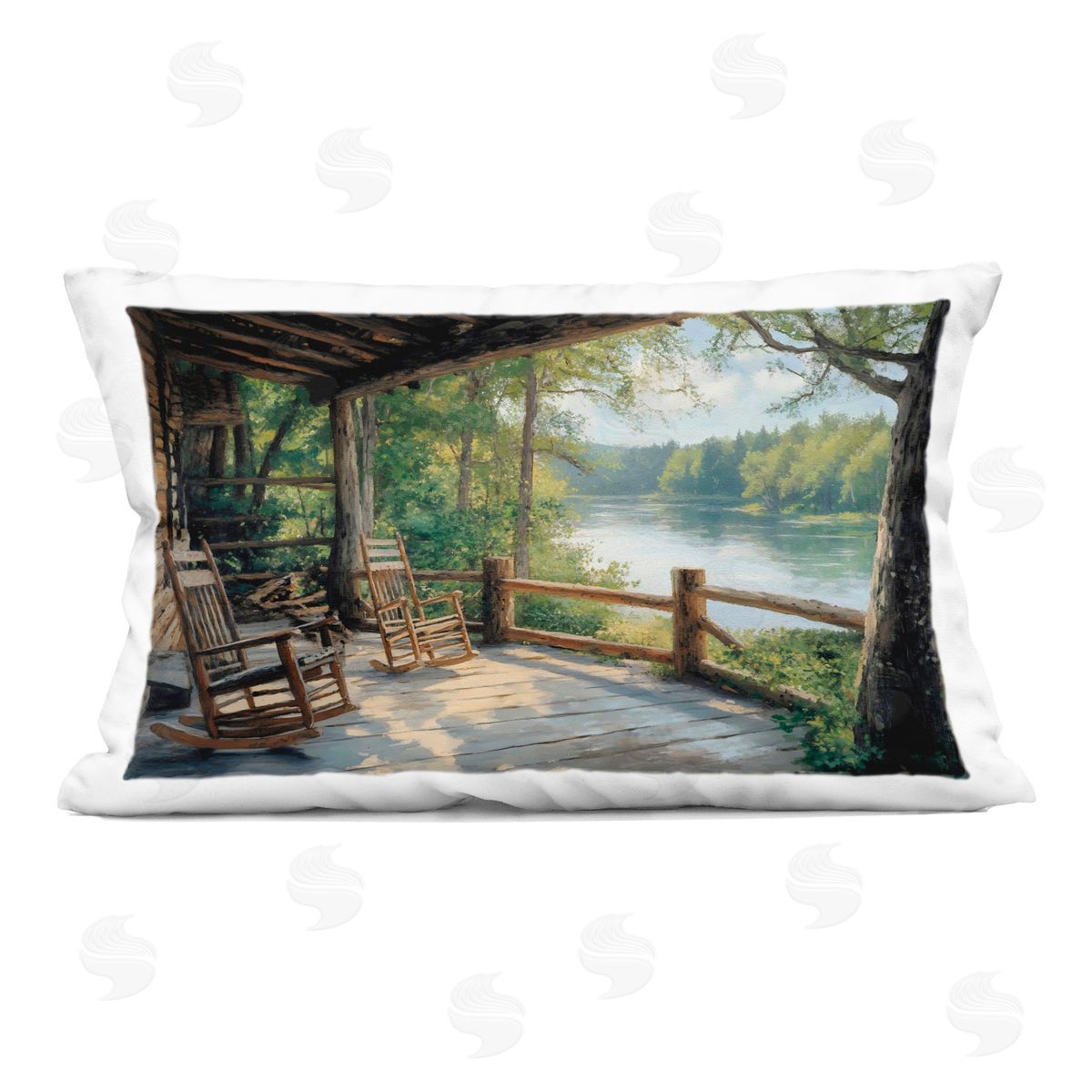 Franklyn Gregory Nature Cabin Views Indoor Printed Throw Pillow