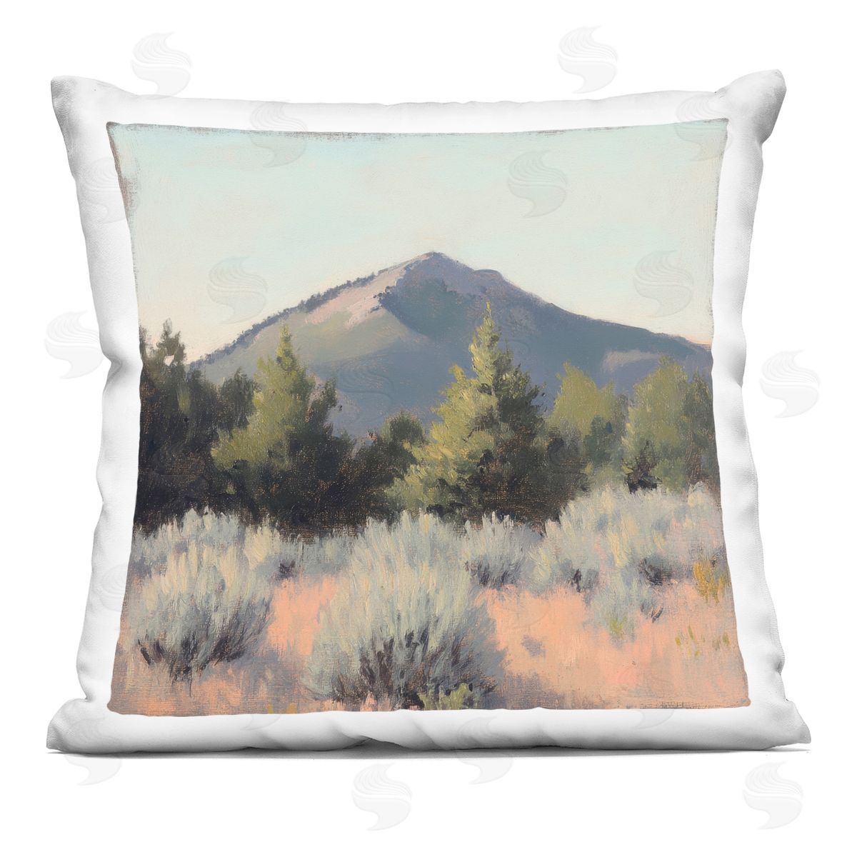 Petal Prints Design Tucson Mountain Landscape Indoor Printed Throw Pillow