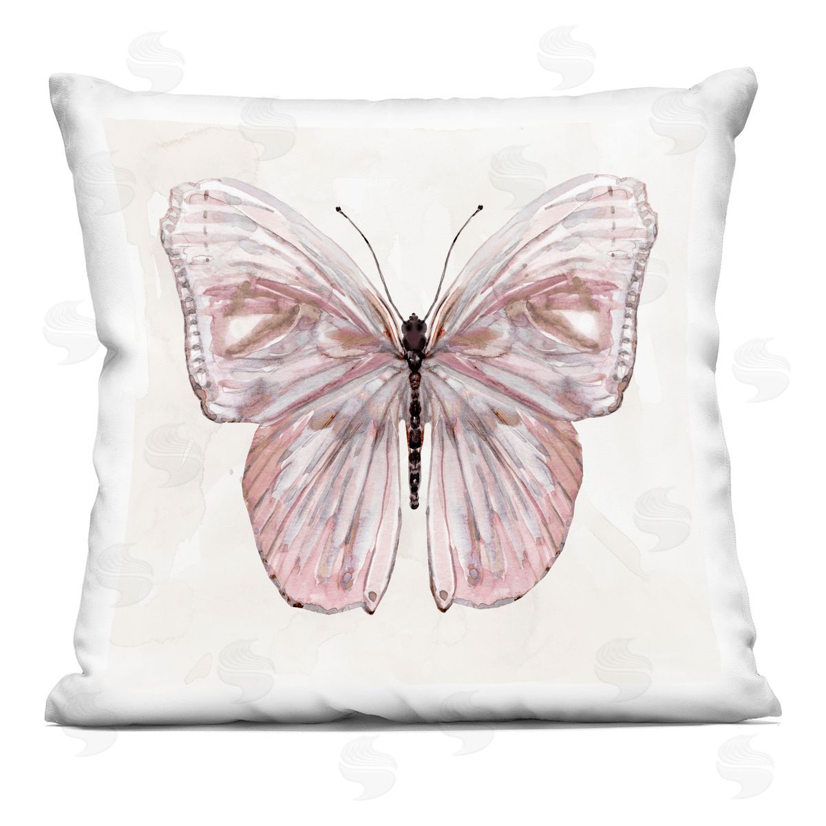 Carol Robinson Peach Blushing Wings Indoor Printed Pillow Art