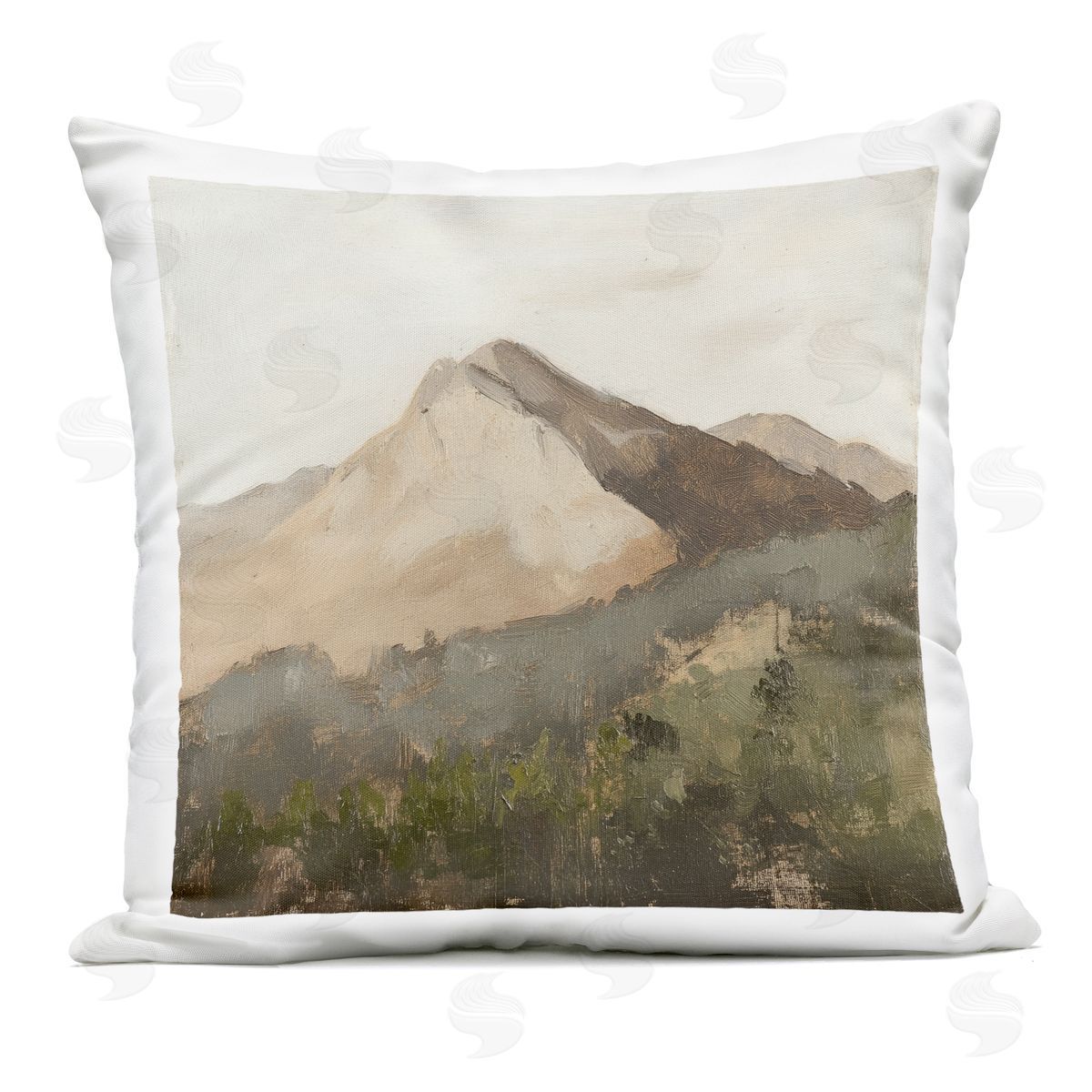 Petal Prints Design Sierra Mountain Landscape Outdoor Printed Throw Pillow