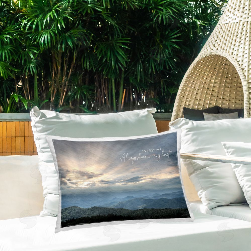 Lori Deiter Light Will Always Shine Landscape Outdoor Printed Throw Pillow on Patio