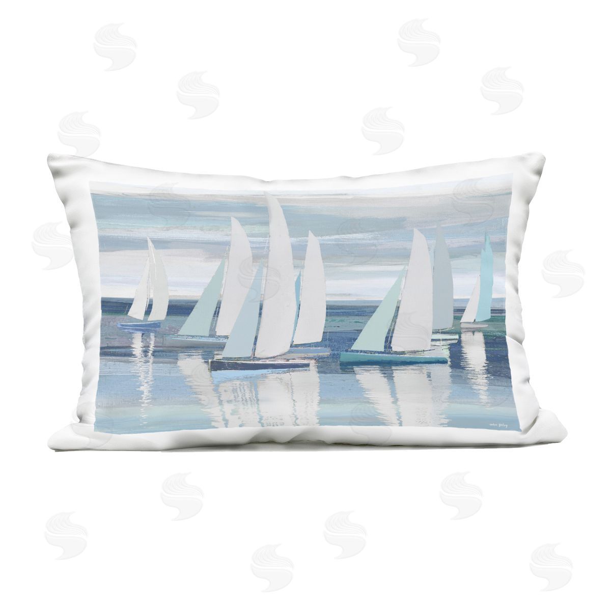 Amber Sterling Serenity At Sea Boats Outdoor Printed Throw Pillow