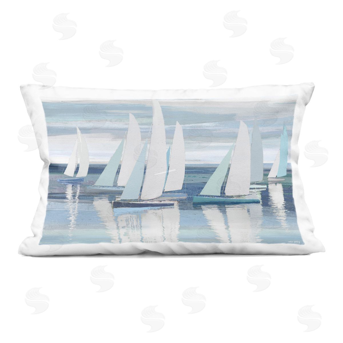 Amber Sterling Serenity At Sea Boats Indoor Printed Throw Pillow