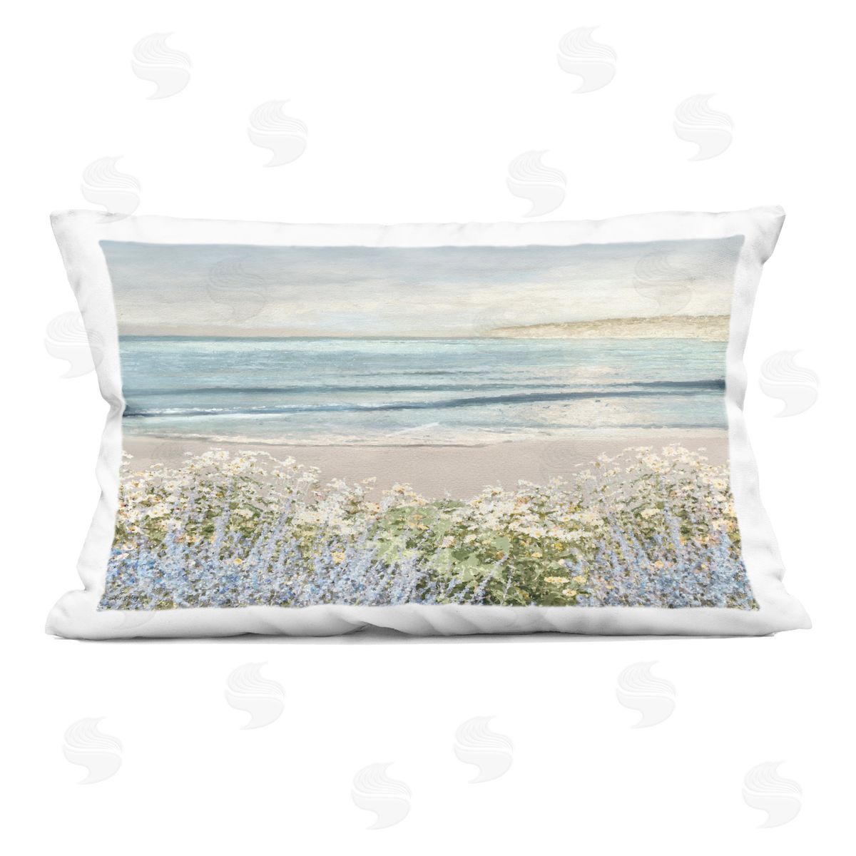 Amber Sterling Sand And Blooms Beach Indoor Printed Throw Pillow