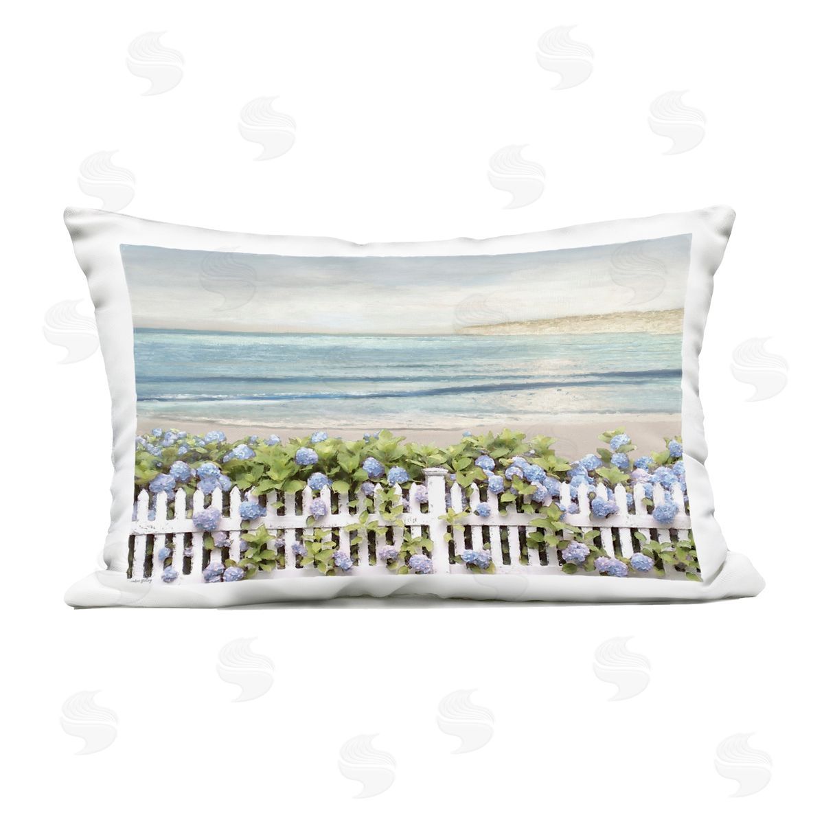 Amber Sterling Blooming Boundaries Beach Garden Outdoor Printed Throw Pillow
