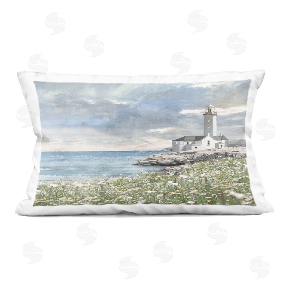 Amber Sterling Coastal Guardian Lighthouse Indoor Printed Throw Pillow