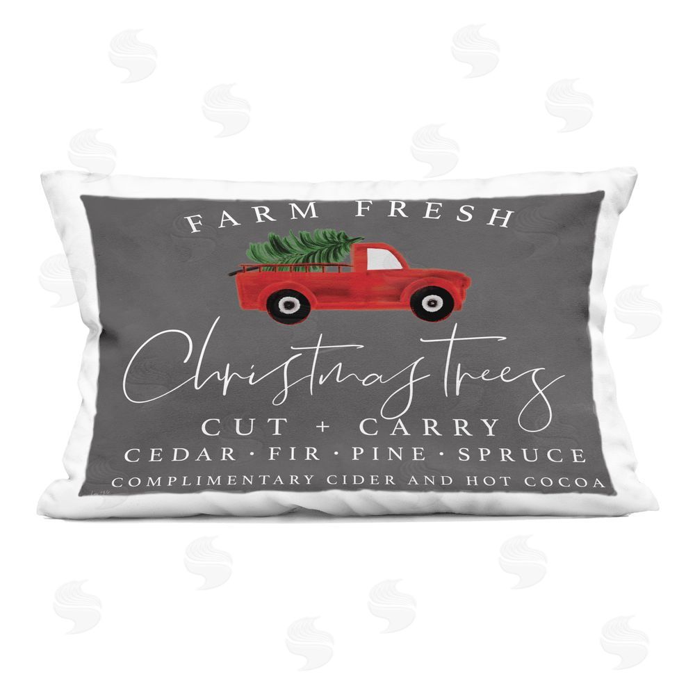 Lux + Me Designs Farm Fresh Christmas with Truck Indoor Printed Throw Pillow